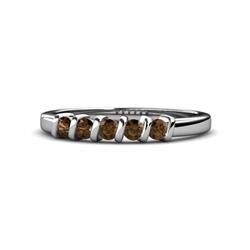 Talia Smoky Quartz Stone Wedding Band Smoky Quartz Stone Bar Set Womens Wedding Band Stackable ctw K White Gold
