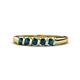 1 - Talia 3.00 mm Blue Diamond 5 Stone Wedding Band 