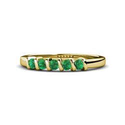 Talia Emerald Stone Wedding Band Emerald Stone Bar Set Womens Wedding Band Stackable ctw K Yellow Gold
