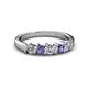 2 - Talia 3.40 mm Iolite and Diamond 5 Stone Wedding Band 