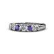 1 - Talia 3.40 mm Iolite and Diamond 5 Stone Wedding Band 