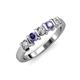 3 - Talia 3.40 mm Iolite and Diamond 5 Stone Wedding Band 