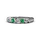 1 - Talia 3.40 mm Emerald and Diamond 5 Stone Wedding Band 