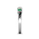 4 - Talia 3.40 mm Emerald and Diamond 5 Stone Wedding Band 
