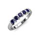 4 - Talia 3.40 mm Blue Sapphire 5 Stone Wedding Band 