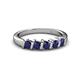 3 - Talia 3.40 mm Blue Sapphire 5 Stone Wedding Band 