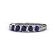 1 - Talia 3.40 mm Blue Sapphire 5 Stone Wedding Band 