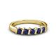 3 - Talia 3.40 mm Blue Sapphire 5 Stone Wedding Band 