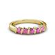 3 - Talia 3.40 mm Pink Sapphire 5 Stone Wedding Band 