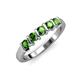 4 - Talia 3.40 mm Green Garnet 5 Stone Wedding Band 