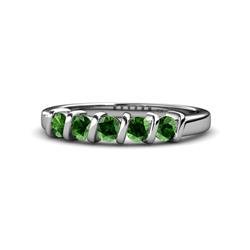 Talia Green Garnet Stone Wedding Band Green Garnet Stone Bar Set Womens Wedding Band Stackable ctw K White Gold