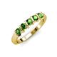 4 - Talia 3.40 mm Green Garnet 5 Stone Wedding Band 