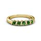 3 - Talia 3.40 mm Green Garnet 5 Stone Wedding Band 