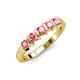 4 - Talia 3.40 mm Pink Tourmaline 5 Stone Wedding Band 