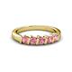 3 - Talia 3.40 mm Pink Tourmaline 5 Stone Wedding Band 