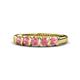 1 - Talia 3.40 mm Pink Tourmaline 5 Stone Wedding Band 