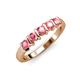 4 - Talia 3.40 mm Pink Tourmaline 5 Stone Wedding Band 