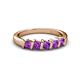 3 - Talia 3.40 mm Amethyst 5 Stone Wedding Band 