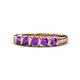 1 - Talia 3.40 mm Amethyst 5 Stone Wedding Band 