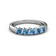 3 - Talia 3.40 mm Blue Topaz 5 Stone Wedding Band 