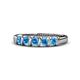 1 - Talia 3.40 mm Blue Topaz 5 Stone Wedding Band 