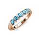 4 - Talia 3.40 mm Blue Topaz 5 Stone Wedding Band 