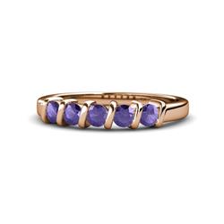 Talia Iolite Stone Wedding Band Iolite Stone Bar Set Womens Wedding Band Stackable ctw K Rose Gold