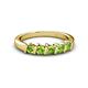 3 - Talia 3.40 mm Peridot 5 Stone Wedding Band 