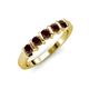 4 - Talia 3.40 mm Red Garnet 5 Stone Wedding Band 