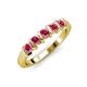 4 - Talia 3.40 mm Rhodolite Garnet 5 Stone Wedding Band 