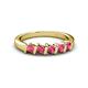 3 - Talia 3.40 mm Rhodolite Garnet 5 Stone Wedding Band 