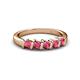 3 - Talia 3.40 mm Rhodolite Garnet 5 Stone Wedding Band 