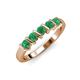 4 - Talia 3.40 mm Emerald 5 Stone Wedding Band 