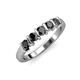 4 - Talia 3.40 mm Black Diamond 5 Stone Wedding Band 