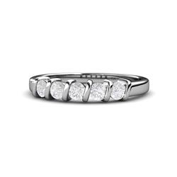 Talia White Sapphire Stone Wedding Band White Sapphire Stone Bar Set Womens Wedding Band Stackable ctw K White Gold