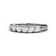 1 - Talia 3.40 mm White Sapphire 5 Stone Wedding Band 