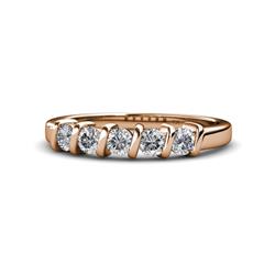 Talia Diamond Stone Wedding Band Diamond Stone Bar Set Womens Wedding Band Stackable ctw K Rose Gold