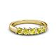 3 - Talia 3.40 mm Yellow Diamond 5 Stone Wedding Band 