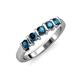 4 - Talia 3.40 mm Blue Diamond 5 Stone Wedding Band 