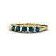 1 - Talia 3.40 mm Blue Diamond 5 Stone Wedding Band 