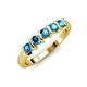 4 - Talia 3.40 mm London Blue Topaz 5 Stone Wedding Band 