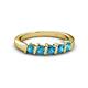 3 - Talia 3.40 mm London Blue Topaz 5 Stone Wedding Band 