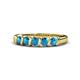 1 - Talia 3.40 mm London Blue Topaz 5 Stone Wedding Band 