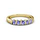 3 - Talia 3.40 mm Tanzanite 5 Stone Wedding Band 