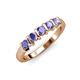 4 - Talia 3.40 mm Tanzanite 5 Stone Wedding Band 