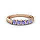 3 - Talia 3.40 mm Tanzanite 5 Stone Wedding Band 