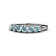 1 - Talia 3.40 mm Aquamarine 5 Stone Wedding Band 