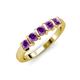 4 - Talia 3.40 mm Amethyst 5 Stone Wedding Band 