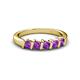 3 - Talia 3.40 mm Amethyst 5 Stone Wedding Band 