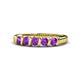 1 - Talia 3.40 mm Amethyst 5 Stone Wedding Band 